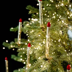 Champagner rote Glaskerzen Weihnachtsbaum Dekoration Vintage Clip-on Festtagsdeko