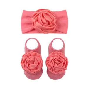 Set fascia e calzini con fiori per neonata e bambina, bellissimi accessori per capelli.