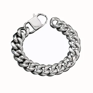 Men Stainless Steel Cuban Link Bracelet Punk Hip Hop Thick Chain Fashion Jewelry Gift