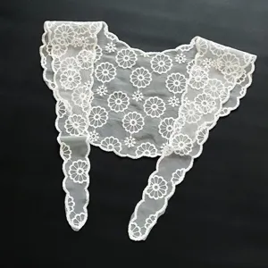 White lace floral hip skirt drape decorative shawl sweet versatile mesh fake collar accessory