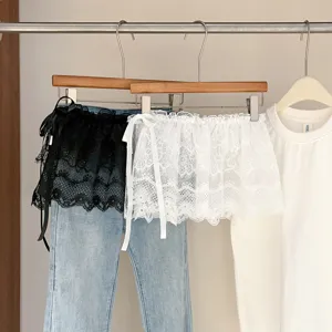 Falda de extension de cintura de encaje dobladillo falso ajustable accesorio de capas moda