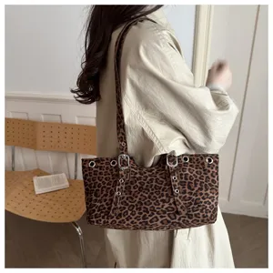 Modische Leopard Print Damen Umhängetasche große Kapazität Shopper Tasche Trend
