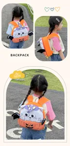 Halloween Pumpkin Cat EVA Shell Kids Backpack Cute Cartoon School Bag for Toddlers