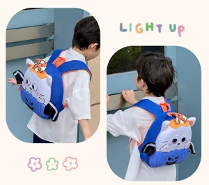 Cute Halloween pumpkin cat EVA shell backpack for kids, stylish and fun cartoon school bag.
