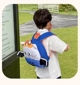 Cartoon Halloween pumpkin kitten EVA shell school backpack for cute kindergarten boys and girls.