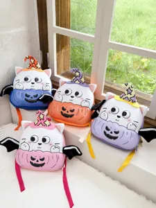 Halloween Pumpkin Cat Kids EVA Shell Backpack Cute Cartoon Kindergarten School Bag For Boys Girls Festival Day Gift