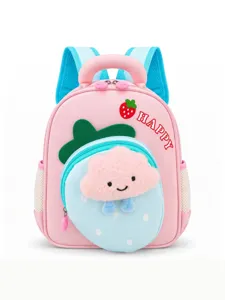 Cute strawberry cloud kids backpack for kindergarten boys and girls pink school bag