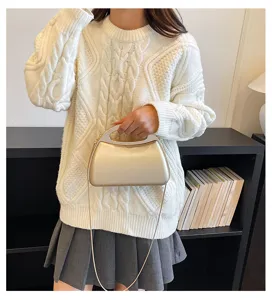 Acrylic hard shell handbag fashion metal chain evening shoulder bag for women elegant style