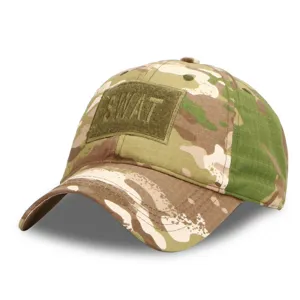 Camouflage baseball cap for men tactical outdoor sun protection adjustable dad hat swat