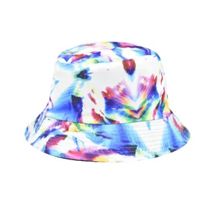 Chapeau bob tie-dye coloré pour hommes et femmes hip-hop élégant protection solaire mode.