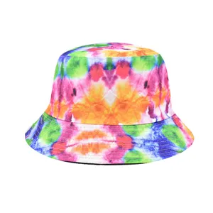 Chapeau bob tie-dye coloré pour hommes et femmes mode hip-hop protection solaire chapeau d'été