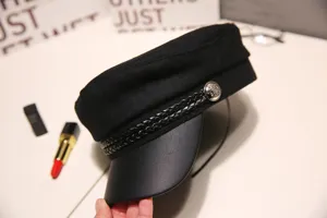 Black baker boy hat women retro military cap stylish newsboy hat fashion autumn sun hat.