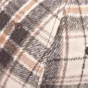 Classic plaid baseball cap fabric detail, premium vintage check pattern and neat stitching.