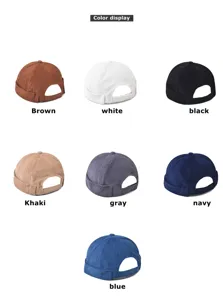 Corduroy Miki Hat Men Streetwear Vintage Roll Cap Docker Fisherman Cap Multi-Color Style