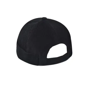 Black corduroy docker hat men's street hip-hop retro beanie fisherman cap casual style.