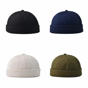 Unisex Retro Vamvakero Kapelo Docker Xoris Geiso Monoxromo Streetwear Skater Kapelo gia Andtres Gynekes