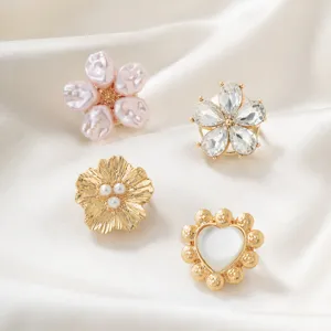 French vintage pearl flower cufflinks and stylish shirt accessories for daily wear.