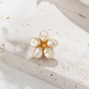 French vintage pearl flower cufflinks for men and women formal shirt decorative accessory