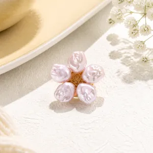 Elegant baroque pearl flower cufflink, french vintage shirt accessory for chic style.