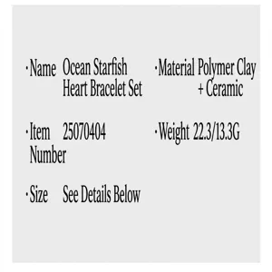 Oceaan stijl hart keramiek ketting armband set details zachte klei sieraden specificatie.