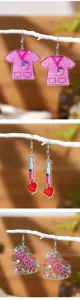 Boucles d'oreilles pendantes en acrylique thème infirmière, jolis bijoux médicaux