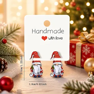 Boucles d'oreilles gnome de Noël pour femmes bijoux de fête mignons accessoires de fête.
