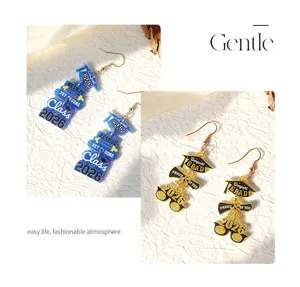 Boucles d'oreilles pendantes en acrylique de saison de remise des diplômes pour femmes