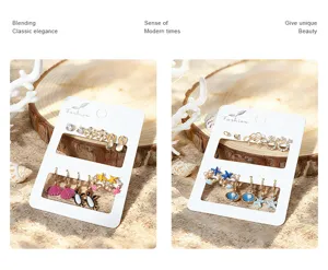 Ensemble de boucles d'oreilles clous coquillage style océan tropical pour femmes élégantes.