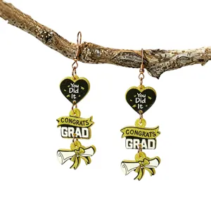 Boucles d'oreilles pendantes acrylique obturation cœur bannière design bijoux de mode