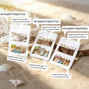 Ensemble de Boucles d'Oreilles Coquillage Style Océan Tropical Bijoux Mignons Cadeaux