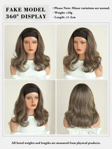 Europäische synthetische Perücke mit Stirnband, kurzen goldenen Locken und Turban.