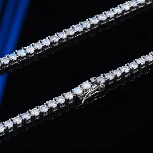 Kολιέ Τένις από Ασήμι S925 Moissanite Πολυτελές Λαμπερό Κοσμήματα με Διαμάντια