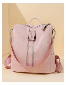 Sac à dos vintage en cuir PU pour femme sac d'école de voyage décontracté élégant