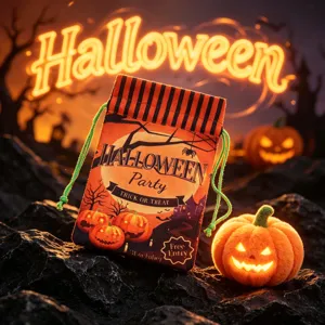Halloween spooky κολοκύθα καραμέλα τσάντα δώρου πάρτι αποκριάτικο τσαντάκι διακόσμηση