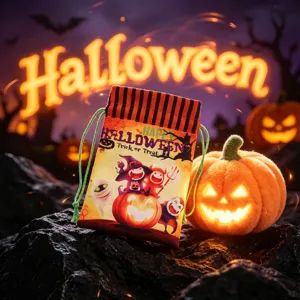 Χαριτωμένη τσάντα καραμελών Halloween παιδική τσάντα δώρου φορητή μάγισσα κολοκύθα διακόσμηση