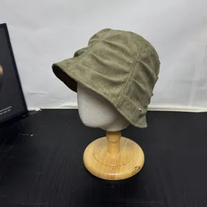 Korean retro pleated bucket hat for women, autumn and winter casual suede basin hat, chic.