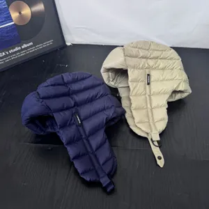 Winter warm thermal bomber hat with earflaps, windproof padded trapper cap for outdoor skiing.