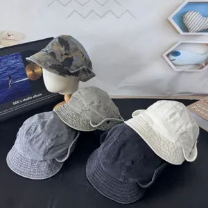 Women's Vintage Washed Denim Bucket Hat Cotton Sunshade Fisherman Hat With Foldable Brim For Autumn Outdoor Travel Retro Cap