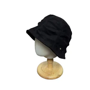 Korean retro pleated bucket hat autumn winter minimalist suede basin hat for women