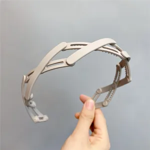 Foldable plastic hair hoop with teeth design, lightweight and convenient daily hair accessory.