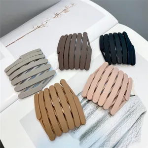 Folding mesh hair clip set portable travel teeth hair accessories for women daily wash face styling