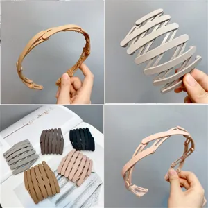 Foldable Mesh Headband For Women Plastic Teeth Hair Hoops Portable Travel Daily Washing Face Hair Accessories