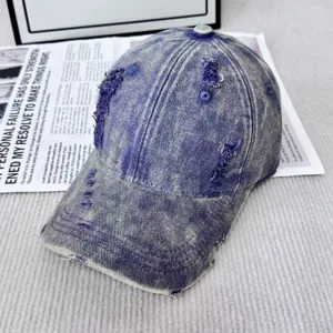 Casquette de baseball en denim délavé rétro chapeau de soleil extérieur vintage unisexe