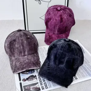 Casquette de baseball vintage délavée et déchirée pour homme et femme tendance chic