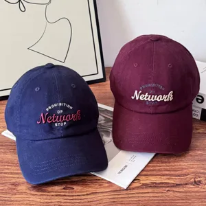 Unisex Vintage Letter Embroidered Baseball Cap Cotton Adjustable Casual Dad Hat For Spring Autumn Men Women