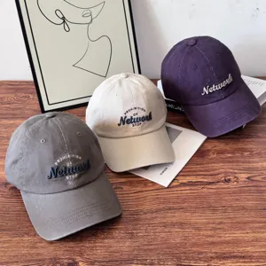 American vintage embroidered baseball cap couple streetwear casual sun hat unisex details