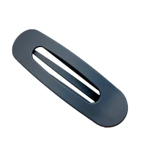 Dark gray minimalist hollow hair clip, acrylic geometric hairpin for bangs and daily styling detail.