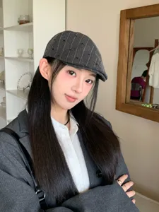 Japanese retro British love embroidery newsboy cap women fashion beret flat cap stylish