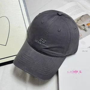 Unisex Washed Cotton Baseball Cap Letter Embroidery Curved Brim Sun Protection Casual Sports Dad Hat For Men Women