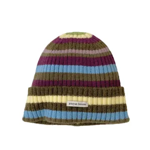 Colorful striped knitted beanie autumn winter warm wool hat casual fashion cute cold cap